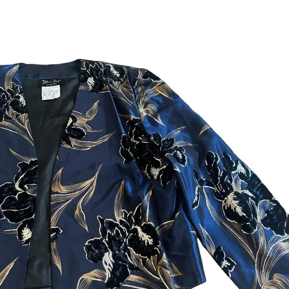 Diane Freis Original Open-Front Blazer Bolero Jacket Floral Size Small Women's - Picture 5 of 10
